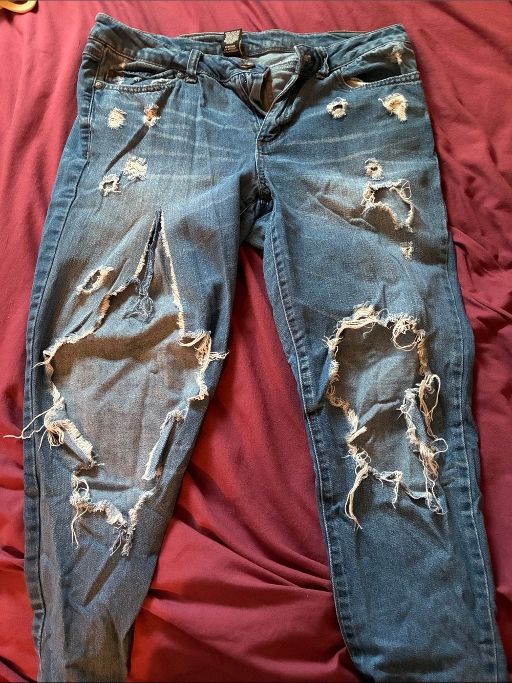 Women’s Distressed Blue Ripped Jeans